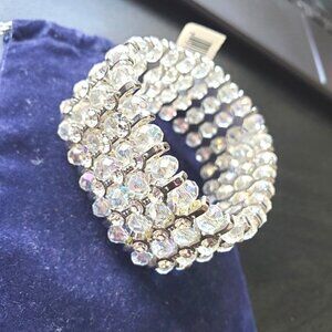 Rhinestone, Crystal Bead stretchy Bracelet, 1"